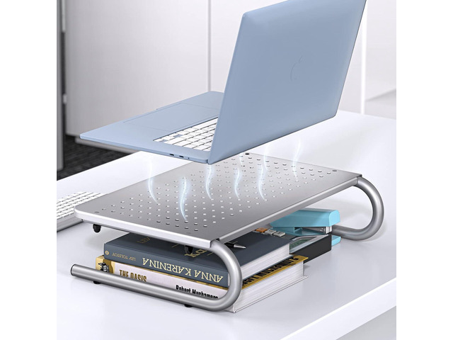 HUANUO Monitor Stand Riser, Monitor Riser, Laptop Stand, Laptop Shelf w/Vented Metal, Desktop Computer Stand for Screen, Laptops, Printer, Laptop...