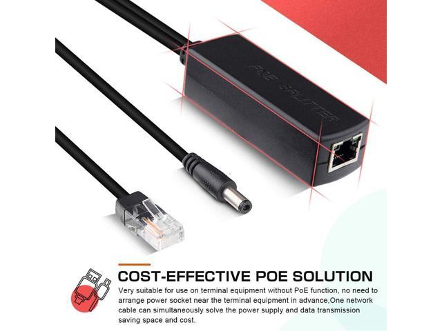 Active PoE Splitter - Power Over ethernet Splitter Adapter, 48V to 12V, IEEE 802.3af Compliant, 10/100Mbps PoE Splitter for Surveillance Camera,...
