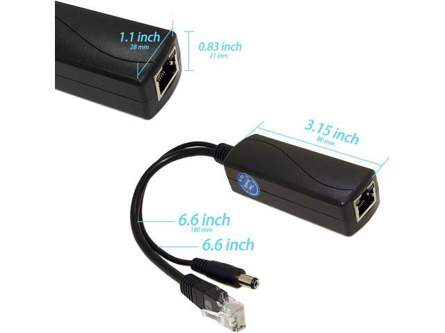 Gigabit PoE Splitter 12V 1A Output, IEEE 802.3af Standard Compliant 10, 100, 1000Mbps Power Over Ethernet Splitter Adapter for Security Camera CCTV...