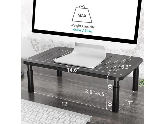 WALI Computer Monitor Stand for Desk, Adjustable Laptop Riser, Desk Monitor Stand Underneath Storage for Office, Home, School Supplies (STT003), 1...