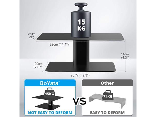 BoYata Monitor Stand, Adjustable Monitor Riser Metal Computer Stand Compatible with TV, PC, Laptop, Computer, iMac, and All Screen Display-Black