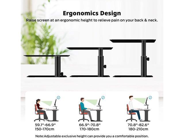 BoYata Monitor Stand, Adjustable Monitor Riser Metal Computer Stand Compatible with TV, PC, Laptop, Computer, iMac, and All Screen Display-Black