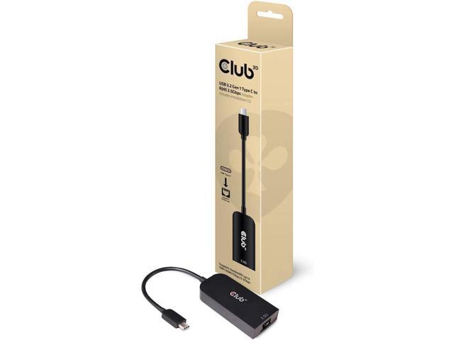 Club 3D Cac-1520 USB 3.2 Type C to Rj45 2.5 Gigabit LAN Ethernet Cable Adapter Windows 10, 8.1, Mac OSX 10.6 to 10.13
