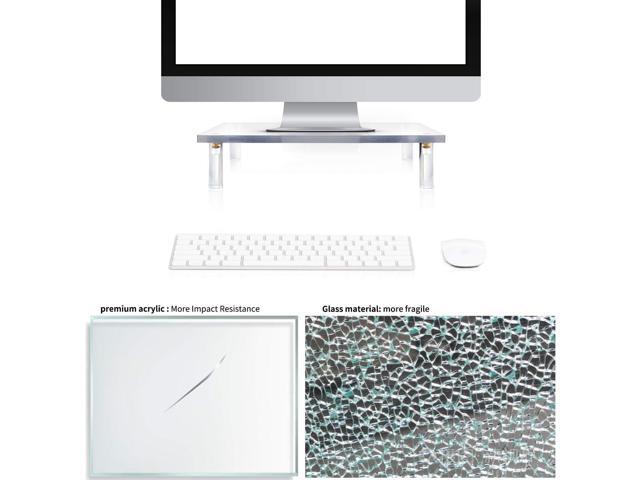 YestBuy Acrylic Monitor Stand Riser, Clear Computer Stand for Laptop, iMac, Pc, Printer, Desktop Ergonomic, Desk Riser Work from Home Accessories...