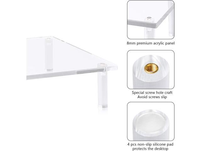 YestBuy Acrylic Monitor Stand Riser, Clear Computer Stand for Laptop, iMac, Pc, Printer, Desktop Ergonomic, Desk Riser Work from Home Accessories...