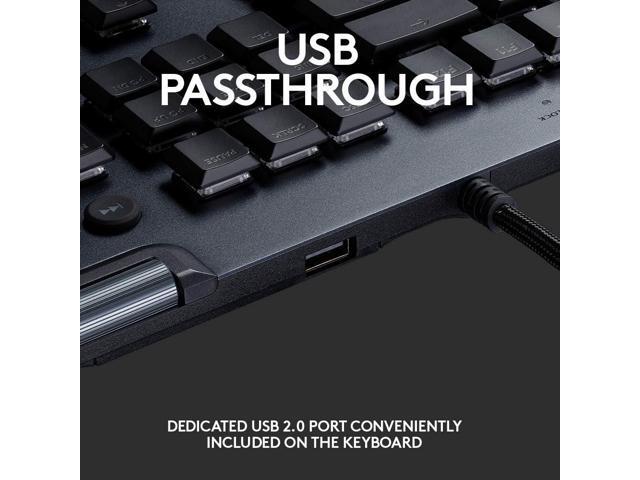 G815 LIGHTSYNC RGB Mechanical Gaming Keyboard with Low Profile GL Clicky key switch, 5 programmable G-keys, USB Passthrough, dedicated media...