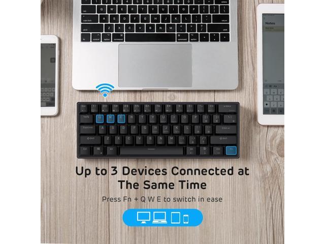 RK ROYAL KLUDGE RK61 Wireless 60% Triple Mode BT5.0/2.4G/USB-C Mechanical Keyboard, 61 Keys Wireless Mechanical Keyboard, Compact Gaming Keyboard...