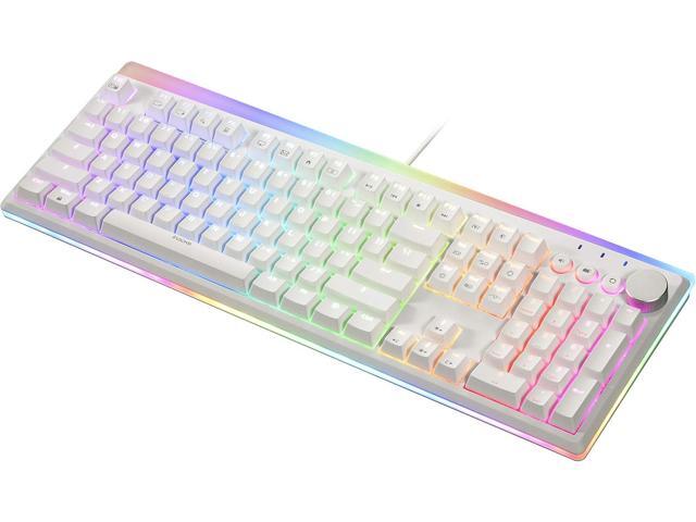i-rocks K71M RGB Mechanical Gaming Keyboard with Media Control Knob, Switches (Brown), 107 Keys w/Full NKRO, PBT Keycaps, Multimedia Hotkeys,...