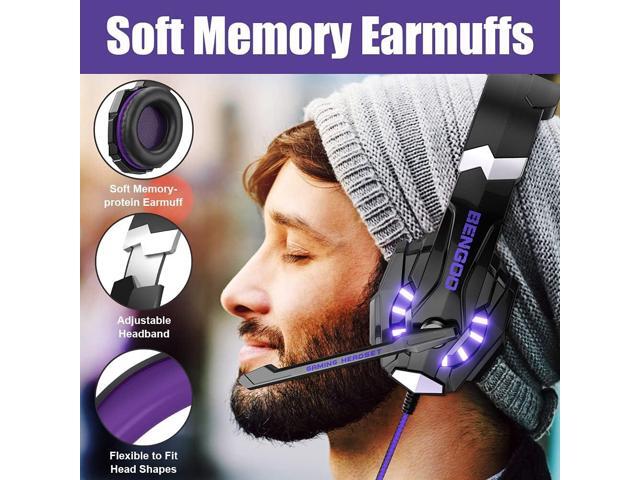 BENGOO G9000 Stereo Gaming Headset for PS5, PS4, PC, Xbox One Controller, Noise Cancelling Over Ear Headphones with Mic, LED Light, Bass Surround,...
