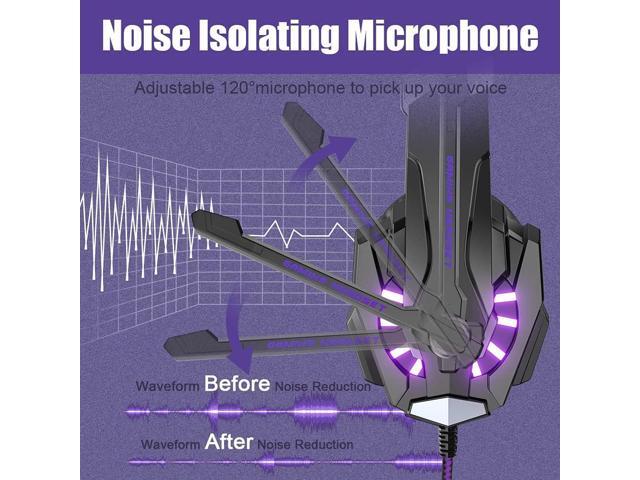 BENGOO G9000 Stereo Gaming Headset for PS5, PS4, PC, Xbox One Controller, Noise Cancelling Over Ear Headphones with Mic, LED Light, Bass Surround,...