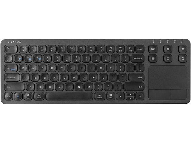 SANWA Multi Device Bluetooth Keyboard with Touchpad, Rechargeable Keypad with Trackpad for Laptop Desktop Computer PC iPad/iPhone Tablet,.