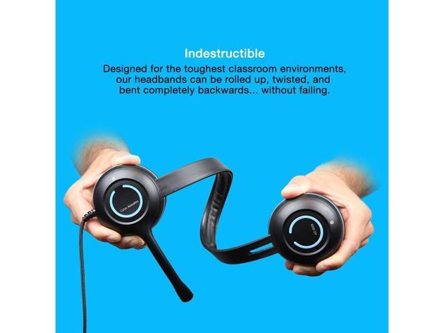 Cyber Acoustics Stereo USB Headset (AC-5008A), in-line Controls for Volume & Mic Mute, Adjustable Mic Boom for PC & Mac, Perfect for Classroom or Home