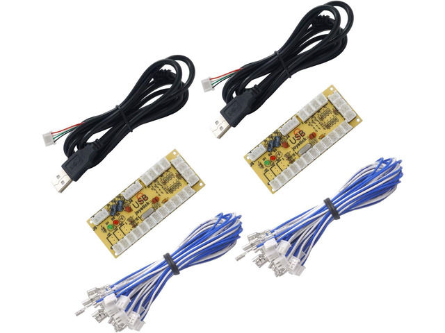 SJJX 2 Player HAPP Style Zero Delay Generic Game Controller USB to Joystick for MAME & Raspberry Pi 1/2/3 RetroPie DIY Projects