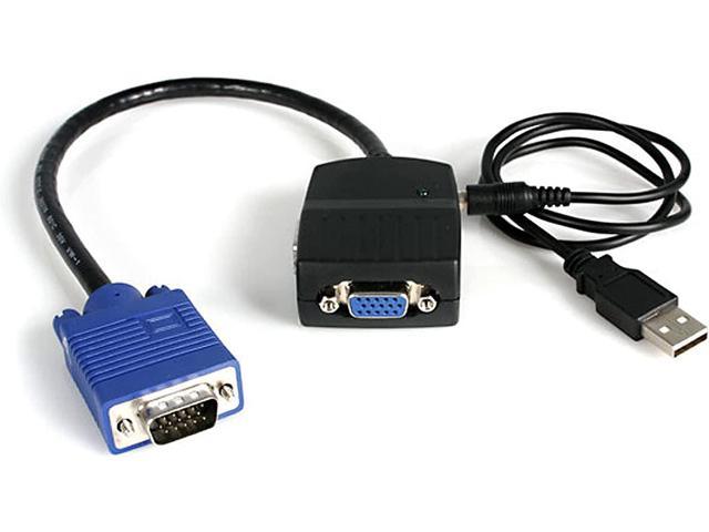 S 2 Port VGA Video Splitter - USB Powered - 2048x1536 - VGA Video Monitor Splitter Dual Port (ST122LE)