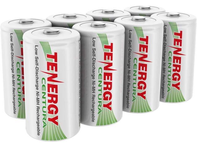 Tenergy Centura NiMH Rechargeable C Batteries, 4000mAh C Battery, Low Self Discharge C Cell Battery, Pre-Charged C Size Battery, 8 Pack