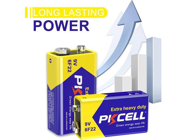 9V 6F22 Batteries High-Power Batteries Long Battery Life 9 Volt Carbon Batteries 3 Years Shelf Life, Leak-Proof 9V Batteries Suitable for Smoke...
