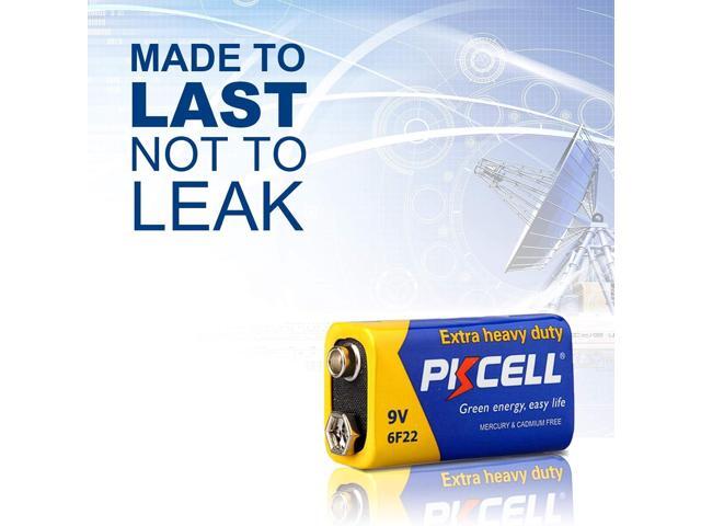 PKCELL 9V Dry Battery (100 Count) Ultra Long-Lasting 9 Volt Carbon Zinc Battery, 3-Year Shelf Life, Leak-Proof 9V Battery for Smoke Detectors