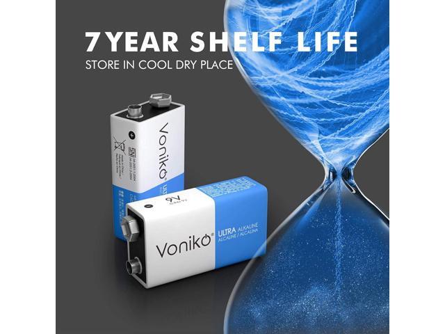 Voniko 9V Batteries - Alkaline 9V Battery 12 Pack - Ultra Long Lasting with a 7-Year Shelf Life