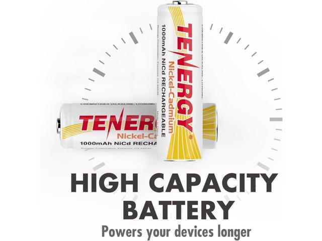 Tenergy Rechargeable NiCd Battery 1000mAh 1.2V AA Battery Pack for Solar Lights, Garden Lights, 48 Pack