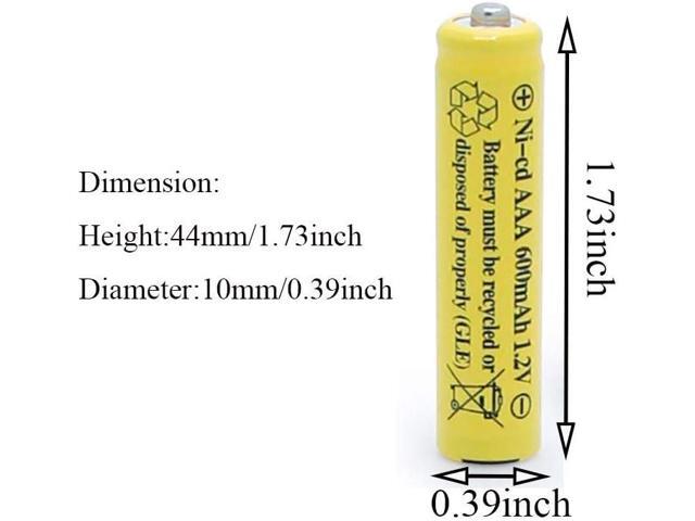 1.2v AAA NiCd 600mAh Triple A Rechargeable Battery Cell for Solar Lights Garden Lamp (20 Pack AAA)