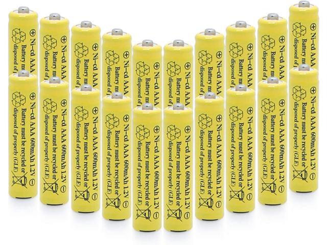 1.2v AAA NiCd 600mAh Triple A Rechargeable Battery Cell for Solar Lights Garden Lamp (20 Pack AAA)