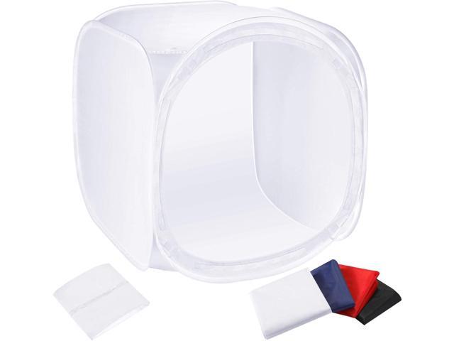 Neewer 24x24 inch/60x60 cm Photo Studio Shooting Tent Light Cube Diffusion Soft Box Kit with 4 Colors Backdrops (Red Dark Blue Black White) for...