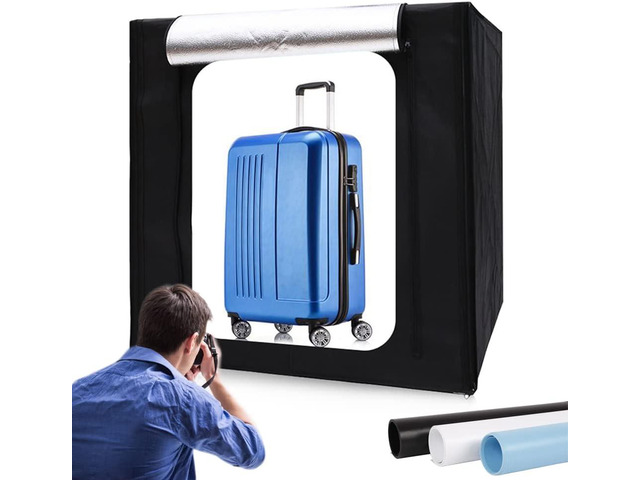 Photo Light Box Large Kit 39x39in/100x100cm Dimmable Studio Professional Cube Shooting Tent Box with 96x4 LED Lights Strips 3X PVC Backgrounds for...