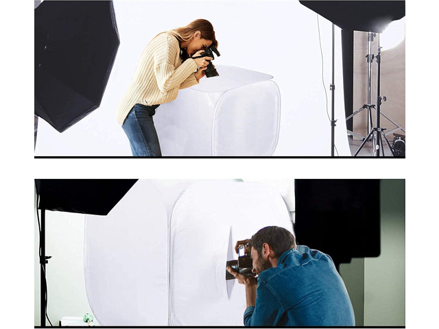 Bestshoot 24' Portable Photo Studio Shooting Tent Light Box Cube Diffusion Softbox Tent with 4 Colors Backdrops (Red Dark Blue Black White) for...