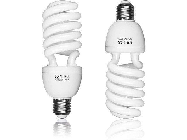 EMART Full Spectrum Light Bulb, 2 x 45W 5500K Spiral CFL Daylight for Photography Photo Video Studio, Softbox Lighting Kit, Household Use, Portrait...