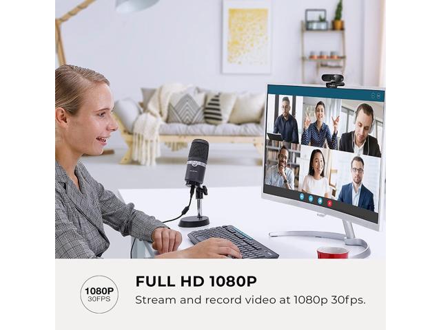 AVerMedia PW310P Webcam - Full 1080p 30fps HD Camera with Autofocus and Dual Stereo Microphones, Work from Home, Remote Learning - NDAA Compliant