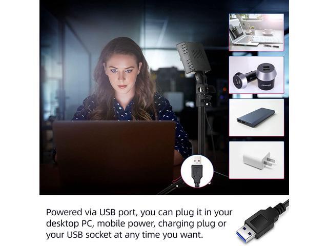 RGB Photography Lighting,USB Powered 2600K-6000K LED Tabletop Light with Stand, for Zoom Calls Video Conference Webcam Meeting Tiktok Game...
