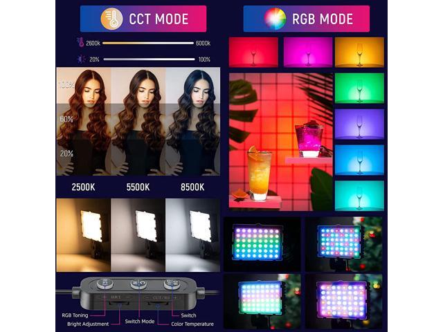 RGB Photography Lighting,USB Powered 2600K-6000K LED Tabletop Light with Stand, for Zoom Calls Video Conference Webcam Meeting Tiktok Game...