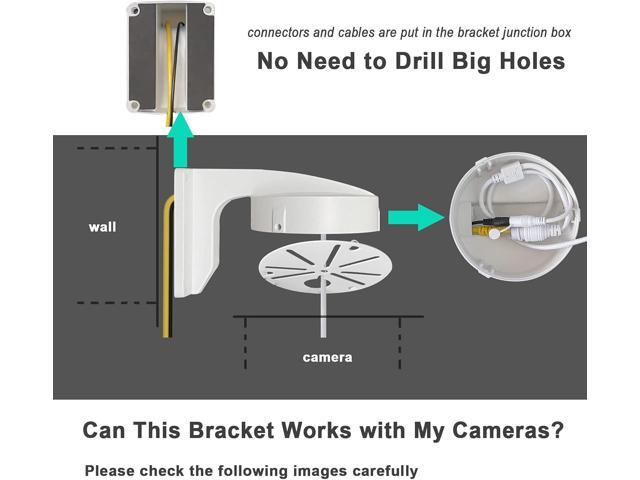 WiTi 4.7 inches Wall Mount Bracket for Dome Security Camera,Deep Base Junction Box Cable Management Mounting Case, CCTV IP Surveillance Cameras...