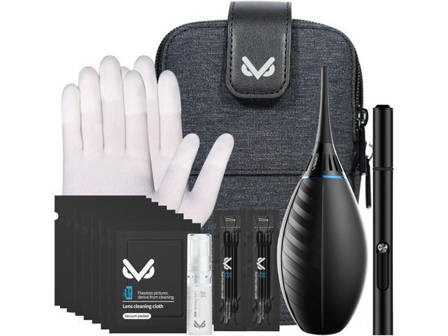 VSGO Professional Camera Cleaning Kit with Portable Bag Air Blower Lens Cleaning Pen Spray Cotton Swab Cloth Compatible with Canon, Nikon, Sony...