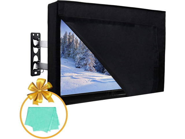 Outdoor Cover for 55 to 58 Inch TV With Openable Front Flap for Watching, Convenient Use Without Remove, Durable With Free Cleaning Cloth