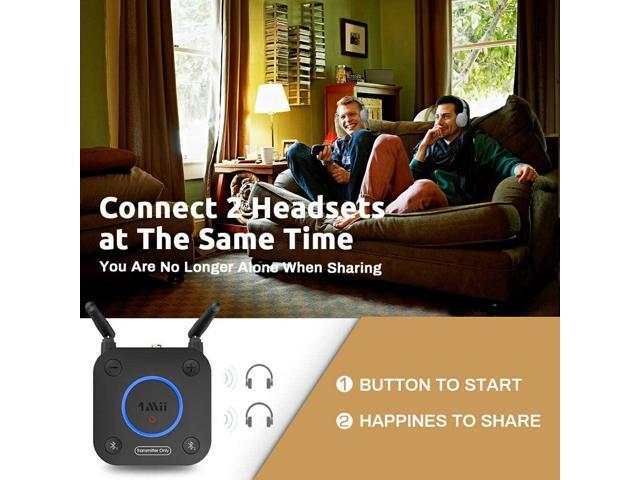 1Mii B06TX Bluetooth 5.2 Transmitter for TV to Wireless Headphone/Speaker, Bluetooth Adapter for TV w/Volume Control, AUX/RCA/Optical/Coaxial Audio...