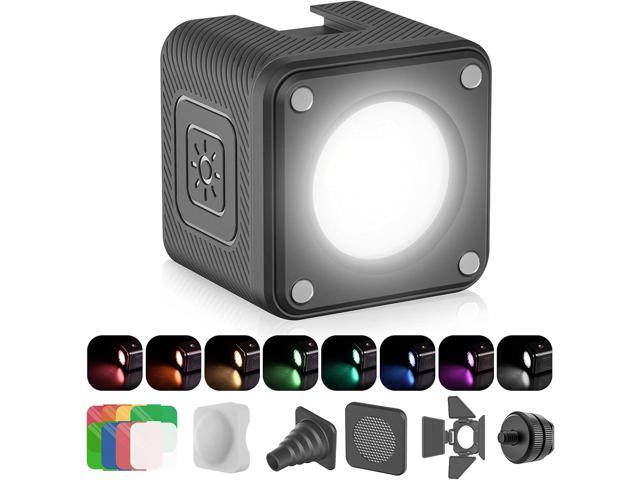 ULANZI LED Video Light Waterproof IP68 Camera Lighting Kit Mini Cube with 8 Color Gel Filters, Dimmable Portable Fill Photography Light 5500K.