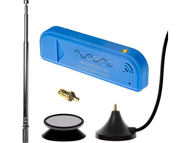 Nooelec NESDR Mini 2+ 0.5PPM TCXO RTL-SDR & ADS-B USB Receiver Set w/Antenna, Mount & Female SMA Adapter. RTL2832U & R820T2 Tuner. Low-Cost...