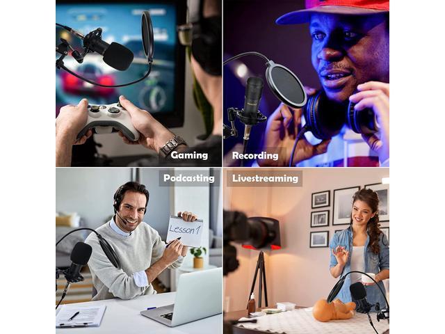 Podcast Equipment Bundle, BM-800 Mic Kit and V8 Live Sound Card with Audio Mixer, Mic for Gaming, Live Streaming, Podcasting, Music Recording, with...