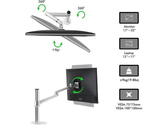 Viozon Laptop/Notebook/Projector Mount Stand,Height Adjustable Single Arm Mount Support 12-17 inch Laptop/Notebook/Tablet, Free Removable VESA...