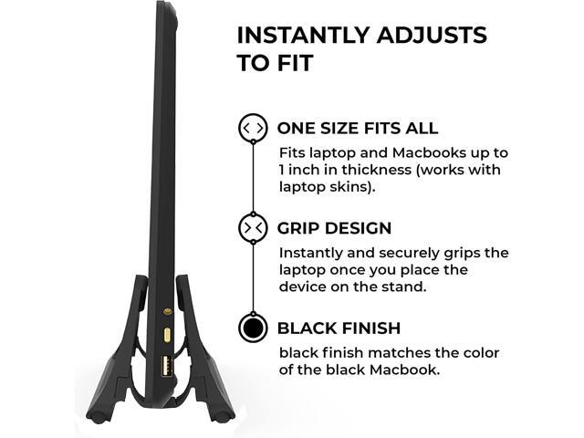 HumanCentric Vertical Laptop Stand for Desks in Matte Black, Upright Adjustable Holder to Dock Apple MacBook, MacBook Pro, and Other Laptops to...
