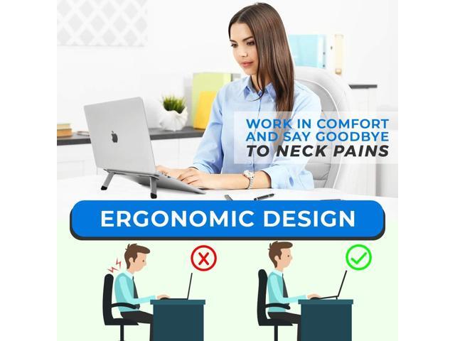 Laptop Riser for Desk Aluminum Foldable Laptop Stand for 10-16 Models Including MacBook, MacBook Air, iPad, HP and More Self-Adhesive Portable...