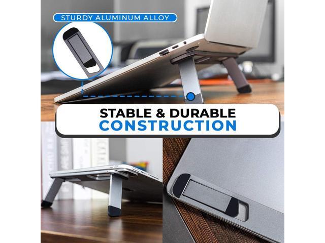 Laptop Riser for Desk Aluminum Foldable Laptop Stand for 10-16 Models Including MacBook, MacBook Air, iPad, HP and More Self-Adhesive Portable...