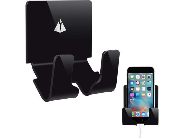 TXEsign Adhesive Wall Phone Holder Mount for Smartphones iPhone External Battery Wall Holder Mount (Black)