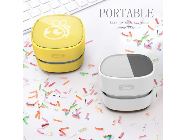 ODISTAR Desktop Vacuum Cleaner, Mini Table dust Sweeper Energy Saving,High Endurance up to 90 mins,Cordless & 360º Rotatable Design for...