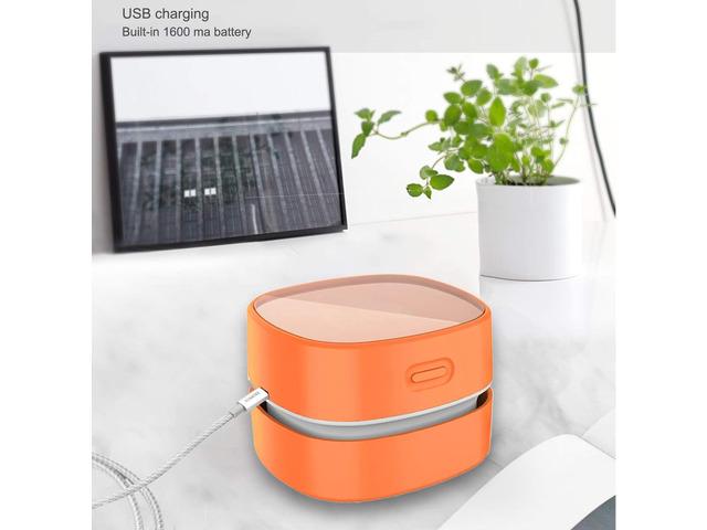 ODISTAR Desktop Vacuum Cleaner,Mini Table dust Sweeper Energy Saving with auto Power-Off Function,High Endurance up to 400 mins,Cordless & 360º...
