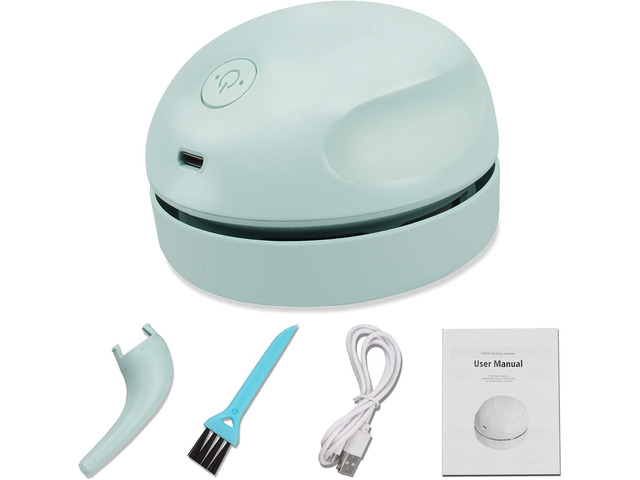Desktop Vacuum Cleaner USB Charging with Vacuum Nozzle Cleaning Brush, Detachable Design & Portable Mini Table Dust Vaccum Cleaner, Clean Dust,...