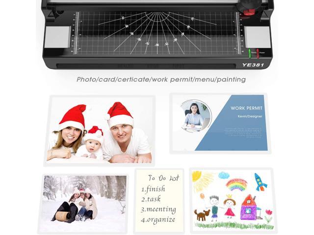 Laminator Machine for A3/A4/A6, YE381 Thermal Laminating Machine for Home Office School Use with 50 Pouches, Paper Trimmer and Corner Rounder...