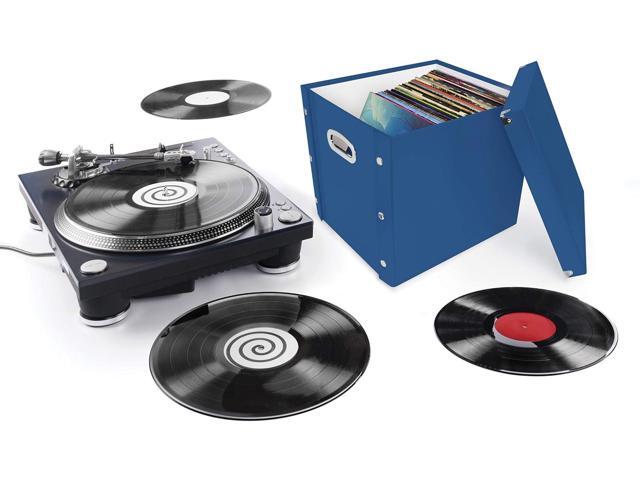 Snap-N-Store Vinyl Record Storage Box - Pack of 1-13.2 x 12.625 x 12.5 Inch LP Holder with Lid for 12-inch Records - Crate Holds up to 75 Vinyl...