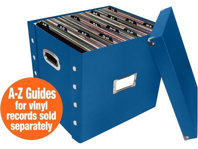 Snap-N-Store Vinyl Record Storage Box - Pack of 1-13.2 x 12.625 x 12.5 Inch LP Holder with Lid for 12-inch Records - Crate Holds up to 75 Vinyl...